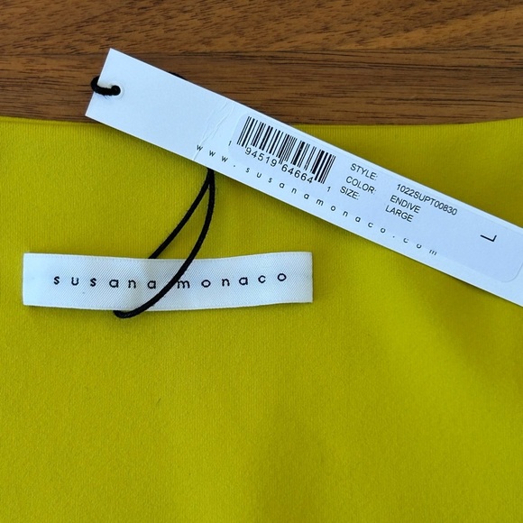 Susana Monaco Square Sweetheart Top Women’s Large Endive Long Sleeve Pullover - Picture 8 of 12